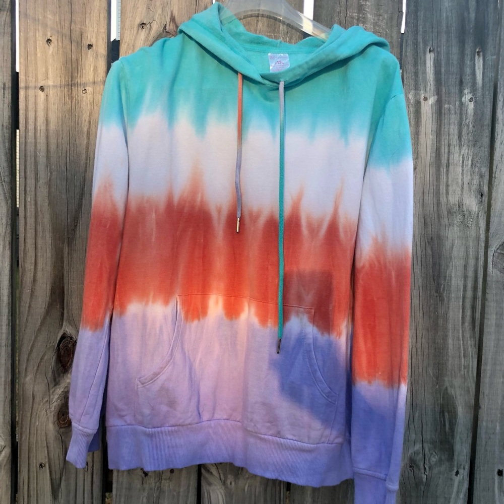 Tie Dye Hoodie Sweatshirt Juniors Ombré XXL New with Tags